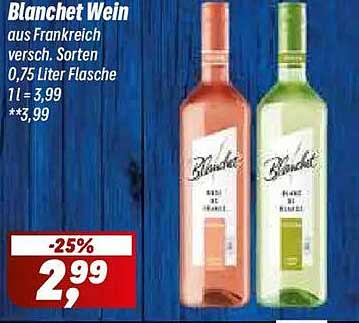 Blanchet Wein aus Frankreich versch. Sorten 0,75 Liter Flasche