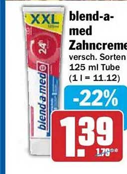 blend-a-med Zahncreme versch. Sorten 125 ml Tube (1 l = 11.12)