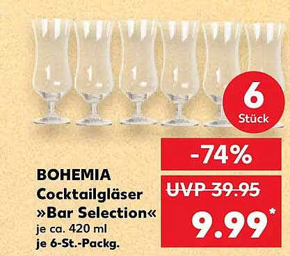 BOHEMIA Cocktailgläser »Bar Selection« je ca. 420 ml je 6-St.-Packg.
