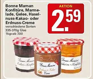 Bonne Maman Konfitüre, Marmelade, Gelee, Haselnuss-Kakao- oder Erdnuß-Creme