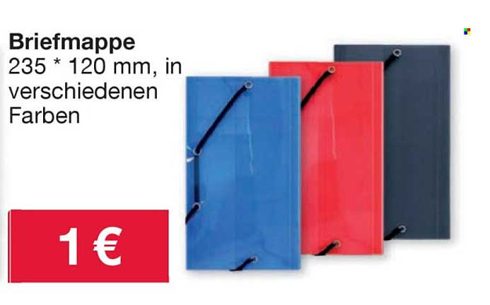 Briefmappe 235 * 120 mm, in verschiedenen Farben