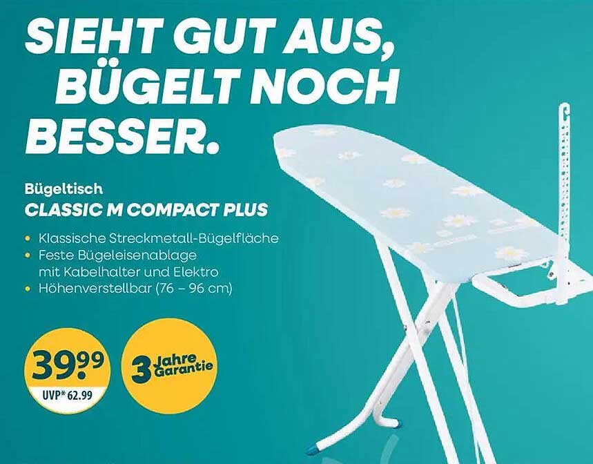 Bügeltisch CLASSIC M COMPACT PLUS