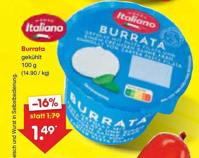 Burrata gekühlt 100 g (14.90 / kg)