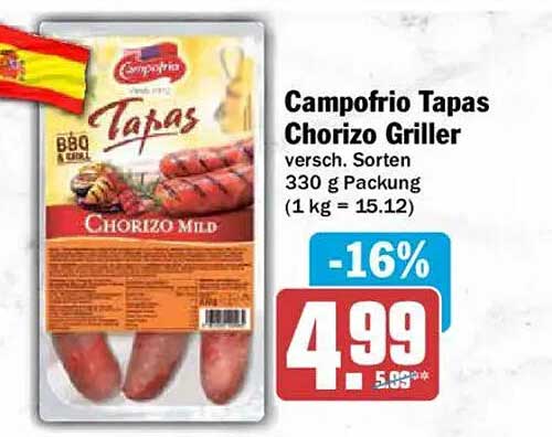 Campofrio Tapas Chorizo Griller