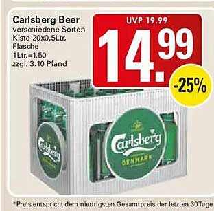 Carlsberg Beer verschiedene Sorten Kiste 20x0,5Ltr Flasche