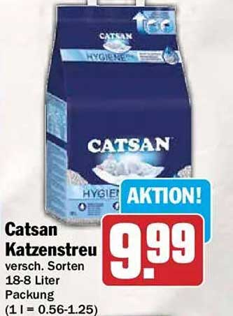 Catsan Katzenstreu versch. Sorten 18-8 Liter Packung