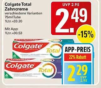 Colgate Total Zahcreme verschiedene Varianten 75ml Tube