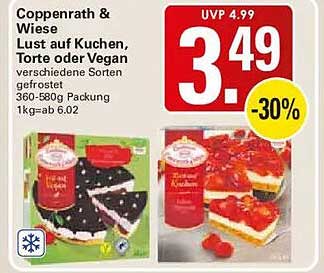 Coppenrath & Wiese Lust auf Kuchen, Torte oder Vegan verschiedene Sorten gefrostet 360-580g Packung 1kg=ab 6.02