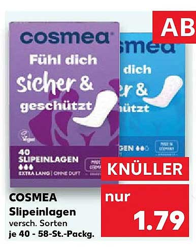 COSMEA Slipeinlagen versch. Sorten je 40 - 58-St.-Packg.