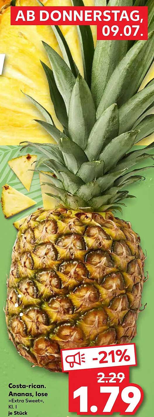 Costa-rican. Ananas, lose »Extra Sweet«, Kl. I je Stück