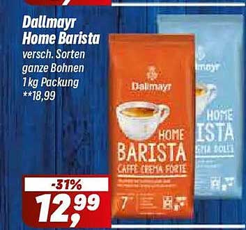 Dallmayr Home Barista versch. Sorten ganze Bohnen 1 kg Packung