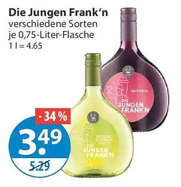 Die Jungen Frank'n verschiedene Sorten je 0,75-Liter-Flasche 1 l = 4.65