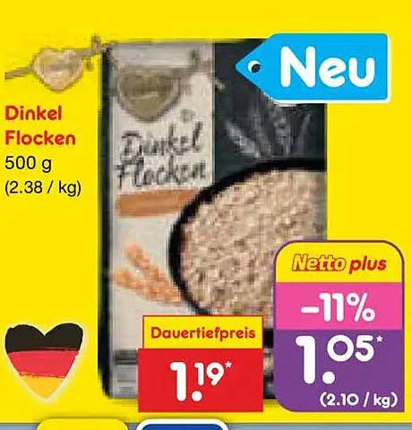 Dinkel Flocken 500 g (2.38 / kg)