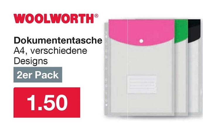 Dokumententasche A4, verschiedene Designs 2er Pack