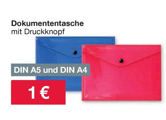 Dokumententasche mit Druckknopf DIN A5 und DIN A4