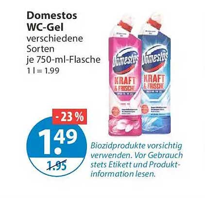 Domestos WC-Gel verschiedene Sorten je 750-ml-Flasche 1 l = 1.99