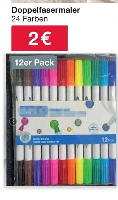 Doppelfasermaler 24 Farben 12er Pack