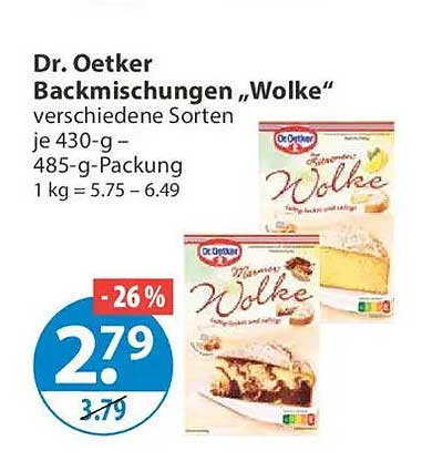 Dr. Oetker Backmischungen „Wolke“