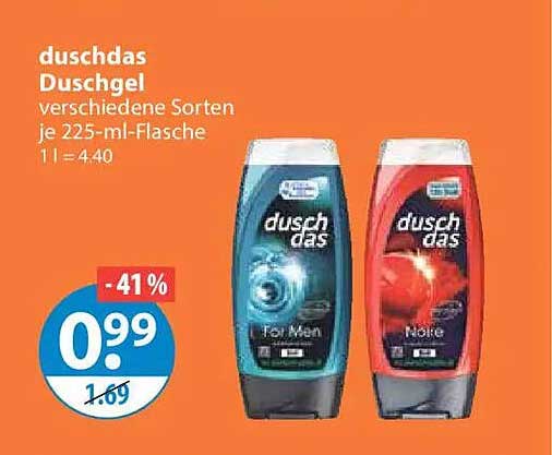 duschdas Duschgel verschiedene Sorten je 225-ml-Flasche