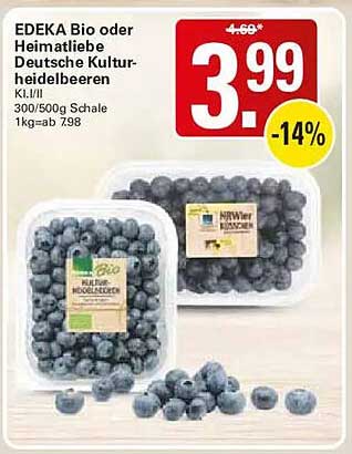 EDEKA Bio oder Heimathiebe Deutsche Kulturheidelbeeren