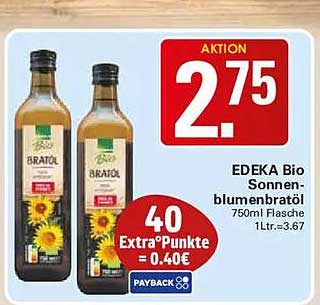 EDEKA Bio Sonnenblumenbrätöl 750ml Flasche