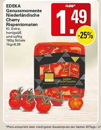EDEKA Genussmomente Niederländische Cherrytomaten Rispen