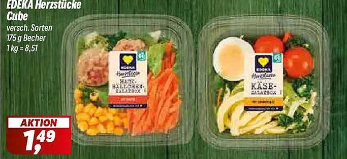 EDEKA Herzstücke Cube versch. Sorten 175 g Becher 1 kg = 8,51