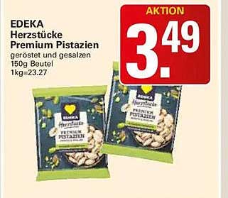 EDEKA Herzstücke Premium Pistazien geröstet und gesalzen 150g Beutel 1kg=23.27