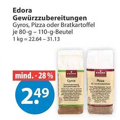 Edora Gewürzzubereitungen Gyros, Pizza oder Bratkartoffel je 80-g – 110-g-Beutel