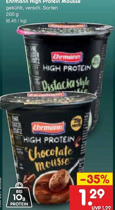 Ehrmann High Protein Mousse gekühlt, versch. Sorten 200 g (6.45 / kg)