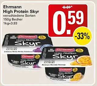 Ehrmann High Protein Skyr verschiedene Sorten 150g Becher 1kg=3.93