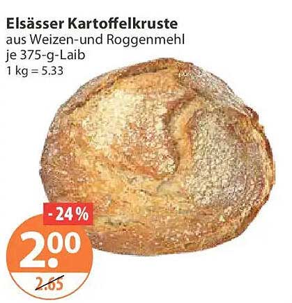 Elsässer Kartoffelkruste aus Weizen-und Roggenmehl je 375-g-Laib