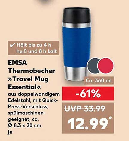 EMSA Thermobecher »Travel Mug Essential«
