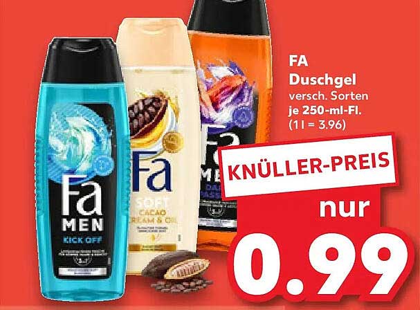 FA Duschgel versch. Sorten je 250-ml-Fl. (1 l = 3,96)