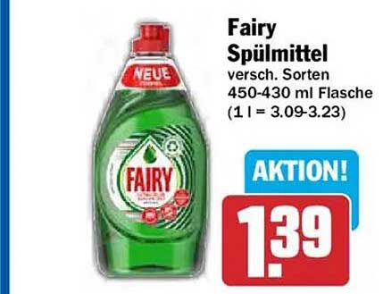 Fairy Spülmittel versch. Sorten 450-430 ml Flasche (1 l = 3.09-3.23)