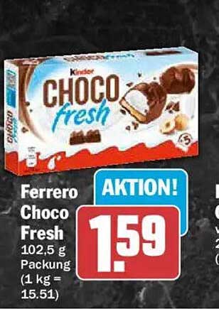 Ferrero Choco Fresh 102,5 g Packung (1 kg = 15.51)