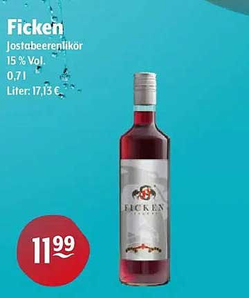 Ficken Johannisbeerlikör 15 % Vol. 0,7 l Liter: 17,13 €