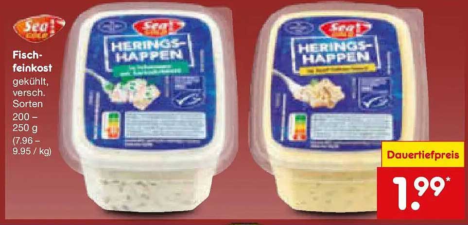 Fischfeinkost, gekühlt, versch. Sorten 200 – 250 g