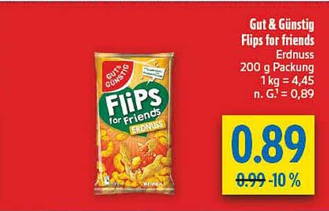 Flips for friends Erdnuss 200 g Packung