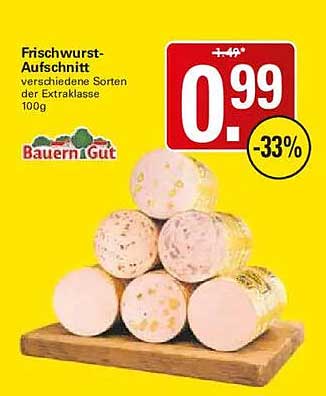 Frischwurst-Aufschnitt verschiedene Sorten der Extraklasse 100g