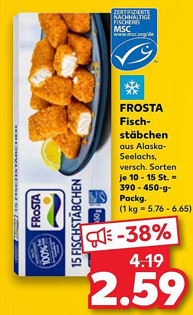 FROSTA Fischstäbchen aus Alaska-Seelachs, versch. Sorten je 10 - 15 St. = 390 - 450-g-Packg. (1 kg = 5.76 - 6.65)