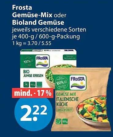 Frosta Gemüse-Mix oder Bioland Gemüse