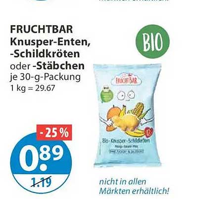 FRUCHTBAR Knusper-Enten, -Schildkröten oder -Stäbchen je 30-g-Packung