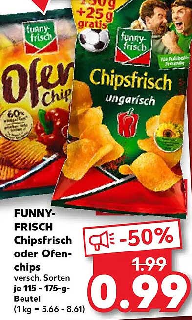FUNNY-FRISCH Chipsfrisch oder Ofenchips versch. Sorten je 115 - 175-g-Beutel