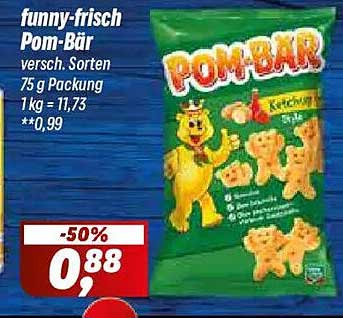 funny-frisch Pom-Bär versch. Sorten 75 g Packung 1 kg = 11,73