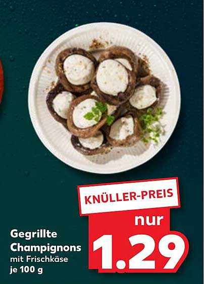 Gegrillte Champignons mit Frischkäse je 100 g