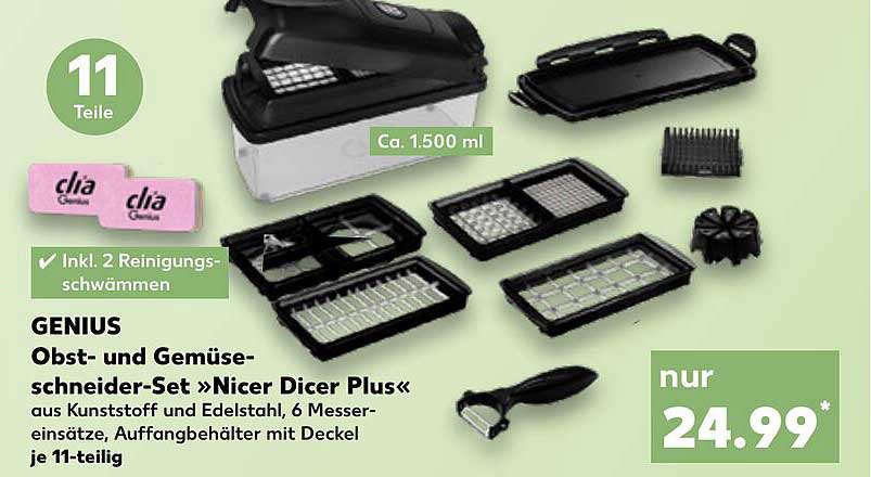 GENIUS Obst- und Gemüseschneider-Set »Nicer Dicer Plus«