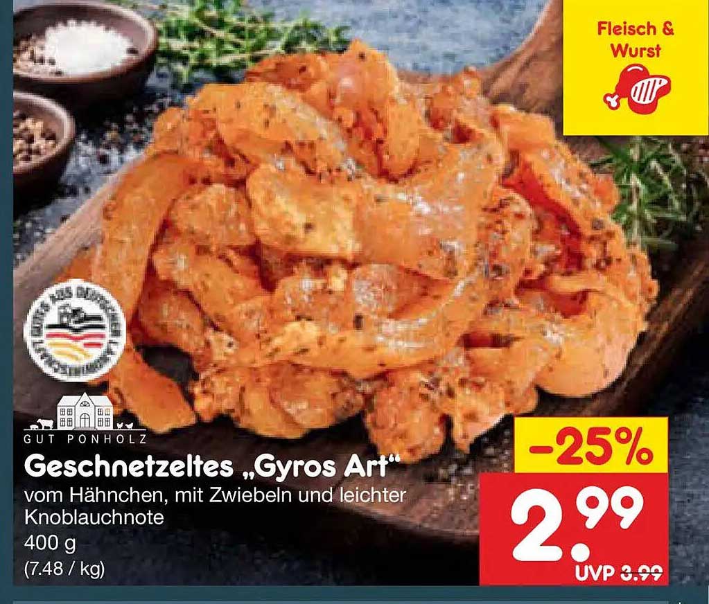 Geschnetzeltes „Gyros Art“