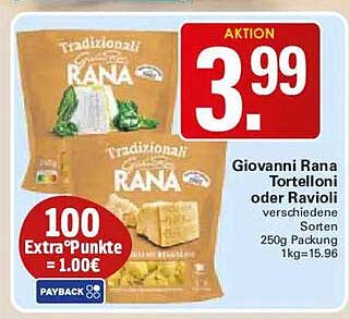 Giovanni Rana Tortelloni oder Ravioli verschiedene Sorten 250g Packung