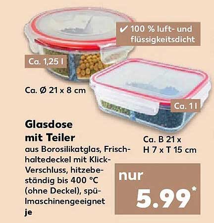 Glasdose mit Teiler